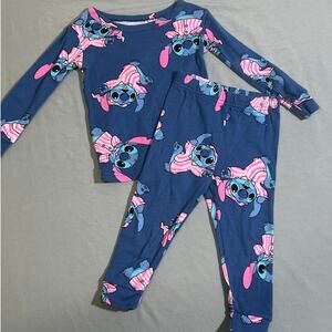 Disney Stitch pajama set 2T blue and pink